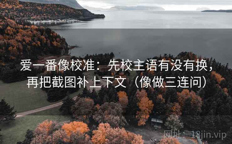 爱一番像校准：先校主语有没有换，再把截图补上下文（像做三连问）