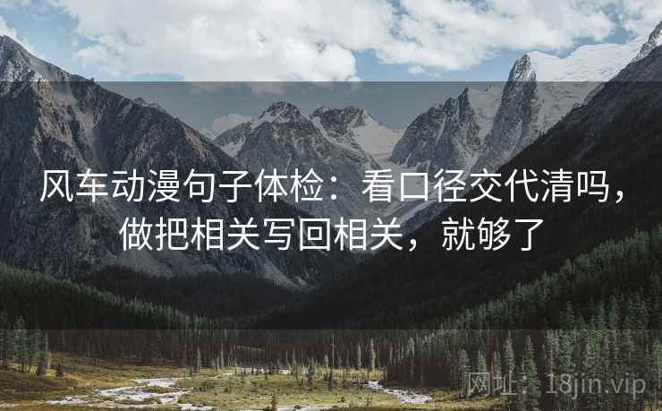 风车动漫句子体检：看口径交代清吗，做把相关写回相关，就够了