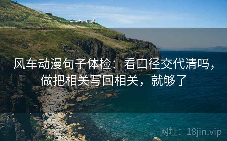 风车动漫句子体检：看口径交代清吗，做把相关写回相关，就够了