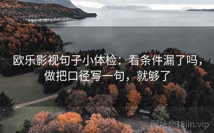 欧乐影视句子小体检：看条件漏了吗，做把口径写一句，就够了