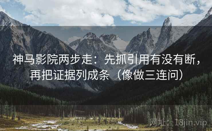神马影院两步走：先抓引用有没有断，再把证据列成条（像做三连问）